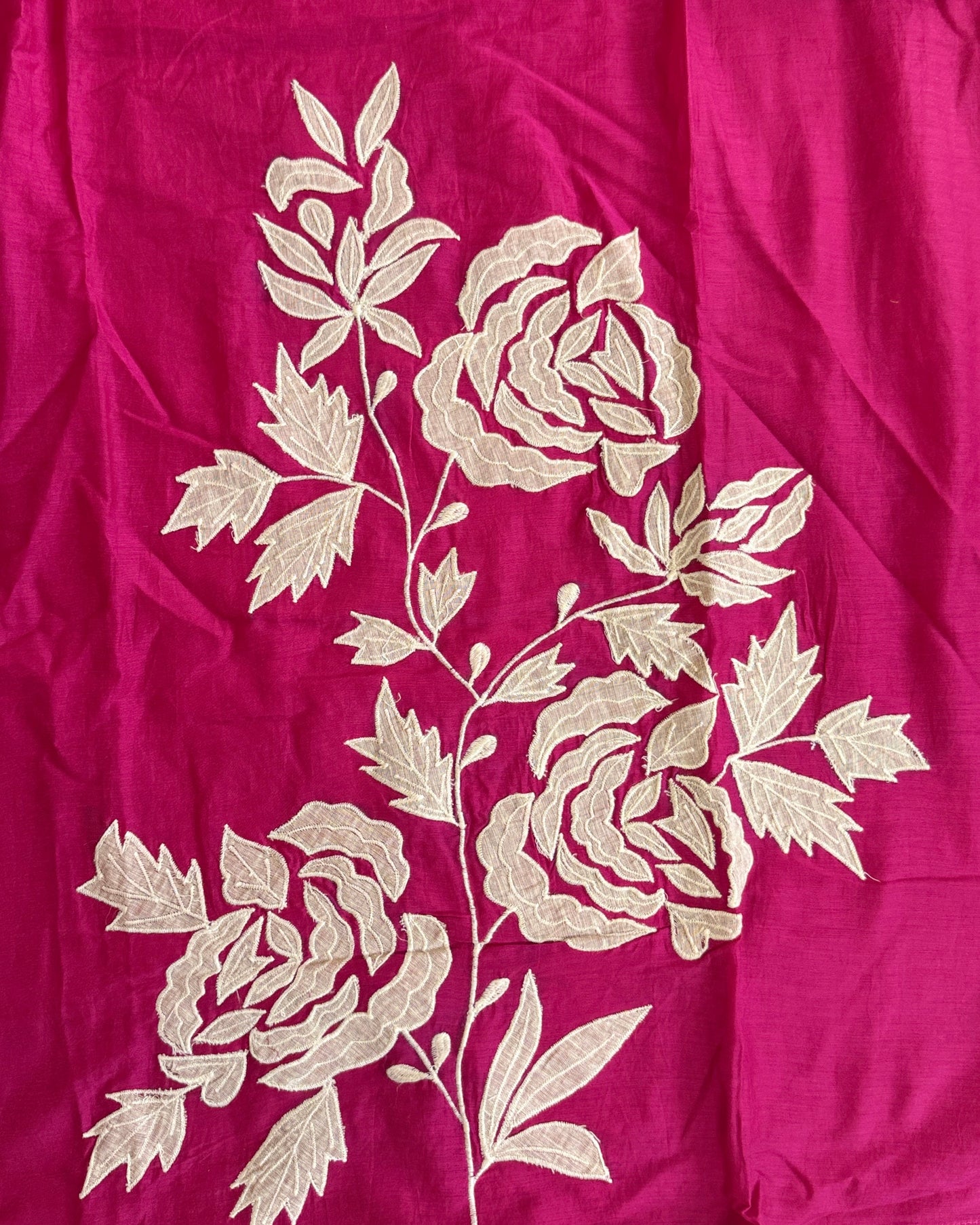 Pink Premium Mul Cotton Kurta Set with Floral Embroidery