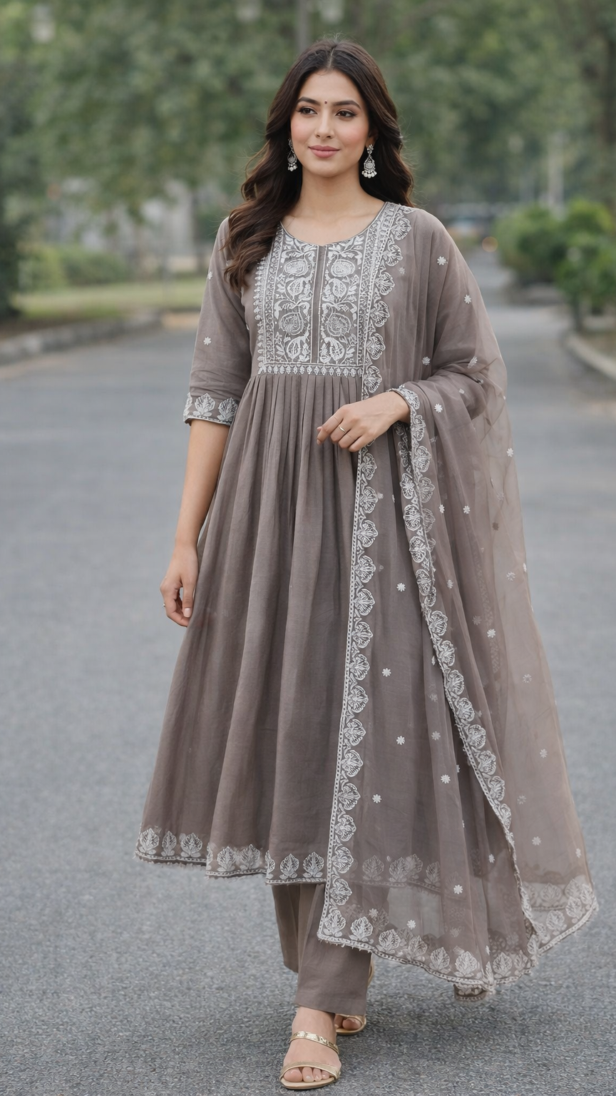Tupe Mul Chanderi Kurta Set