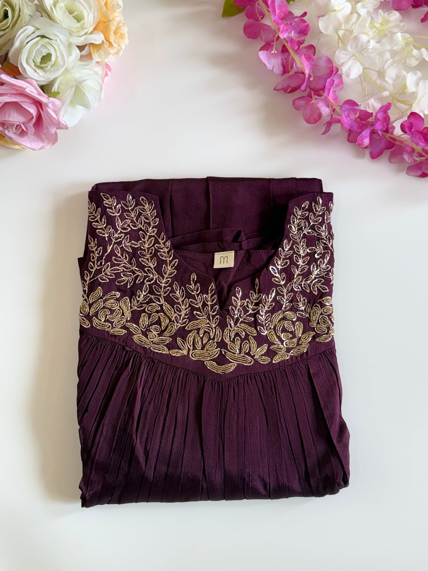 Purple Chinon 3-Piece Salwar Suit