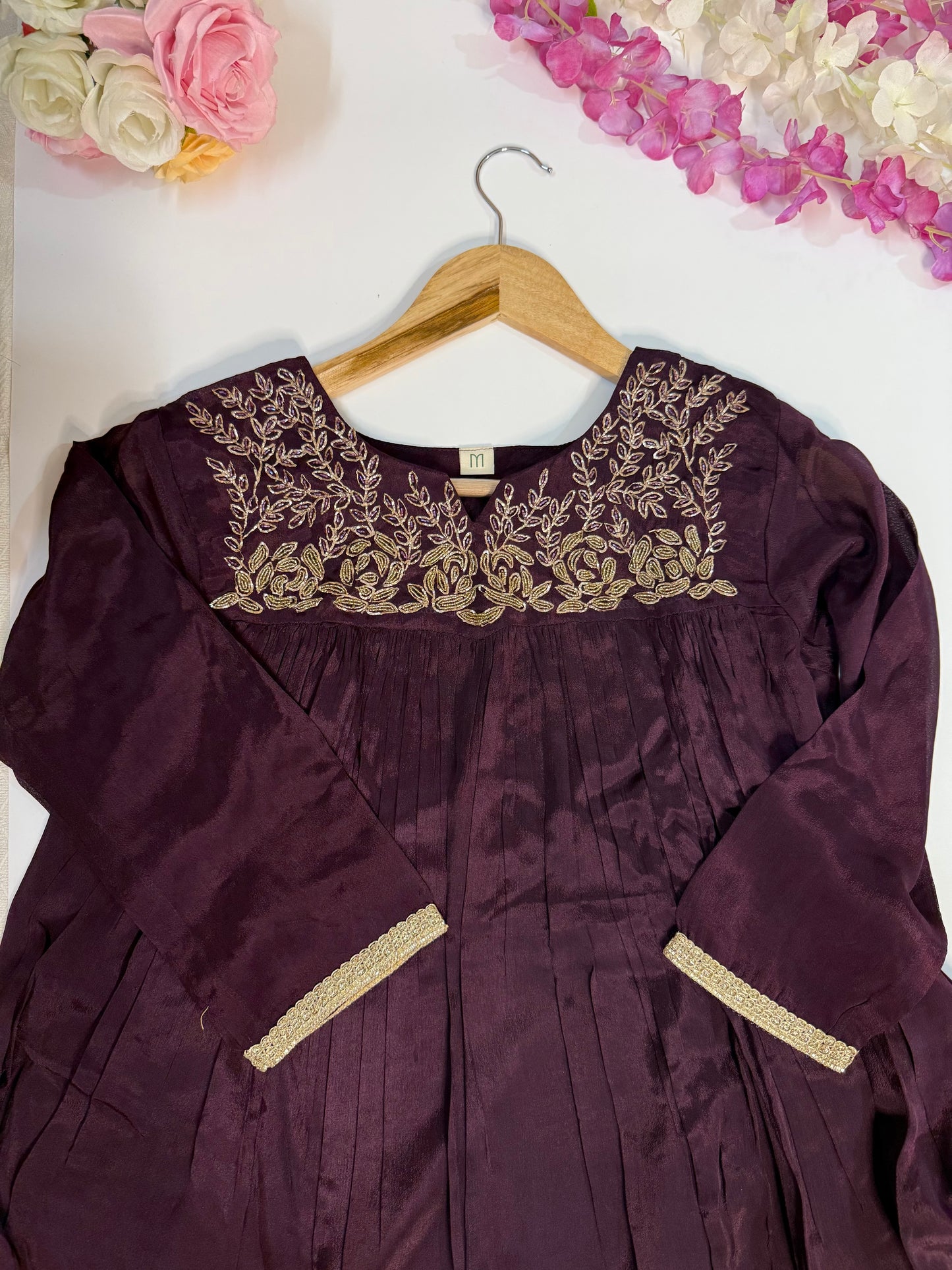 Purple Chinon 3-Piece Salwar Suit