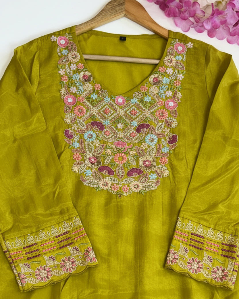Green Silk Salwar Suit