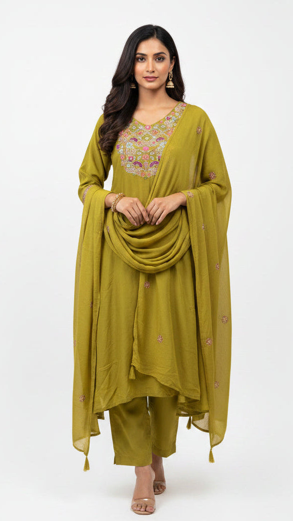 Green Silk Salwar Suit