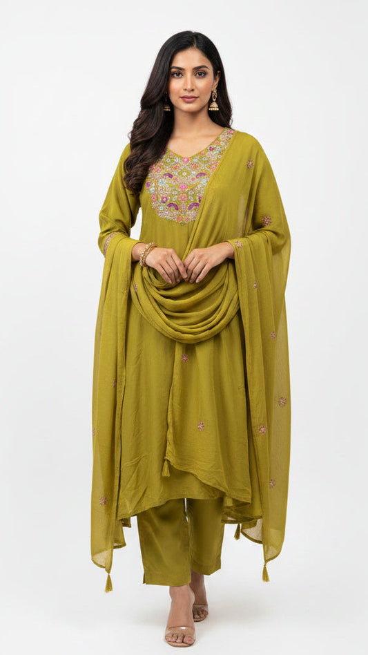 Green Silk Salwar Suit