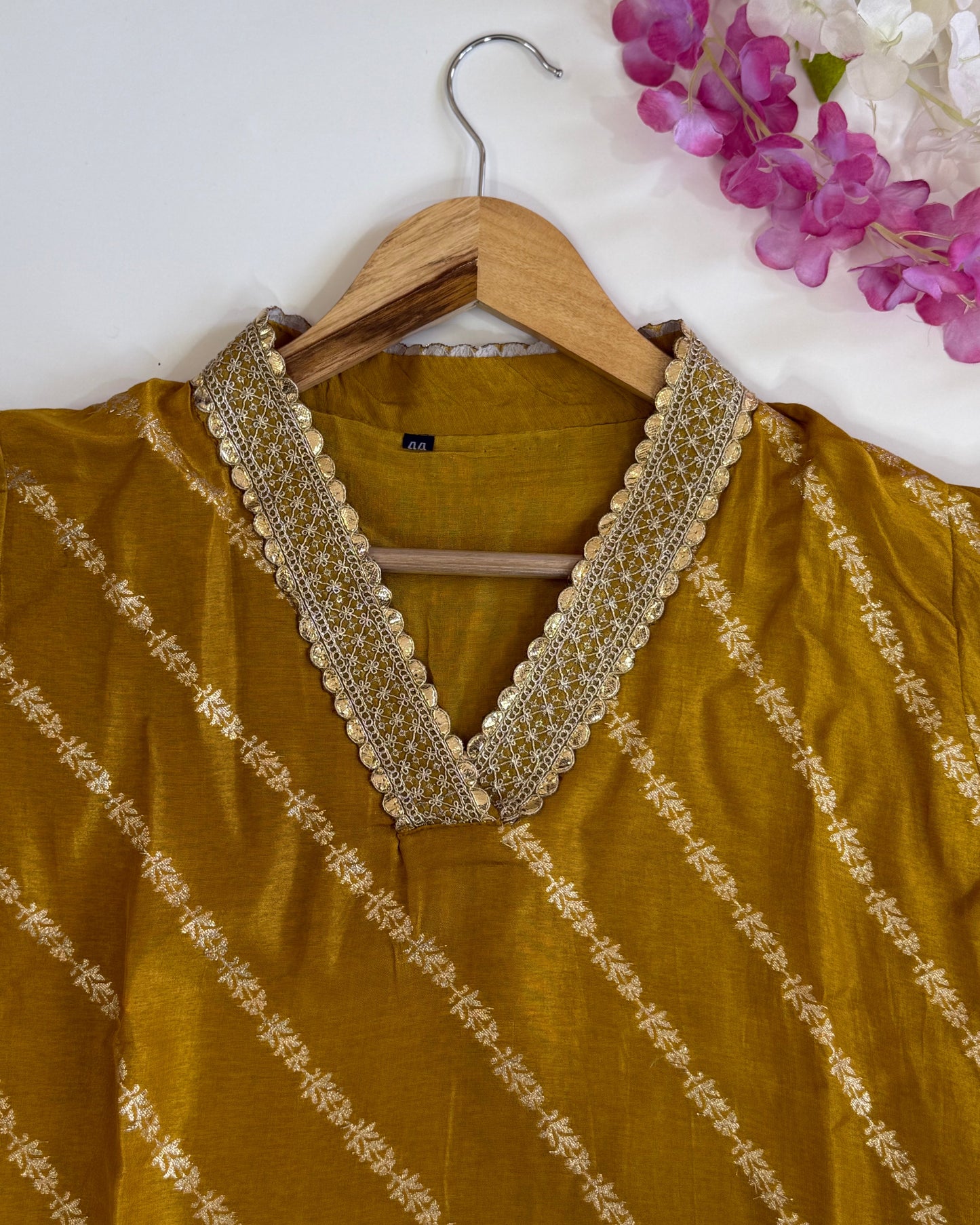 Yellow Muslin Silk Salwar Suit with Banarasi Dupatta