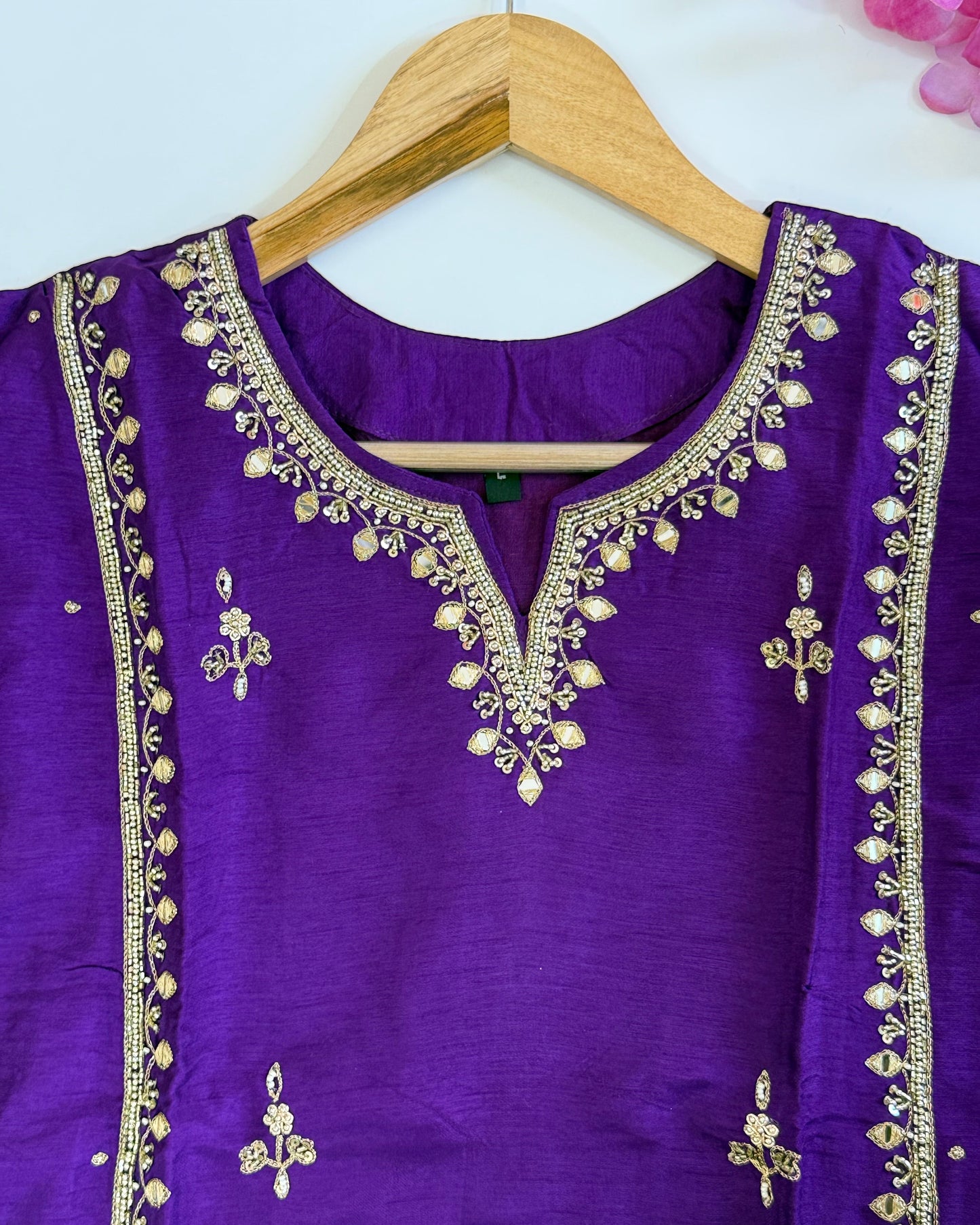 Raw Silk Purple  Party Wear Salwar Suit with Banaras Dupatta.