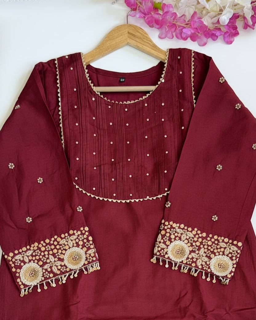 Matka Silk Brown Salwar Suit
