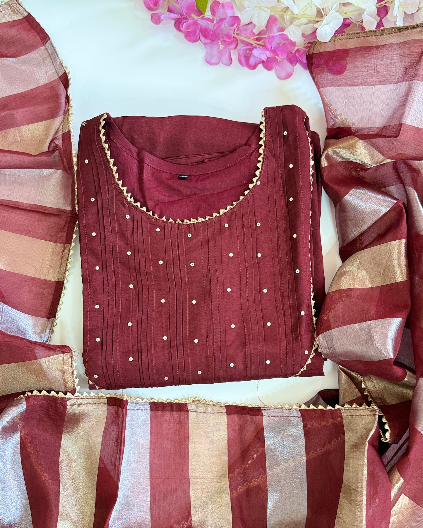 Matka Silk Brown Salwar Suit