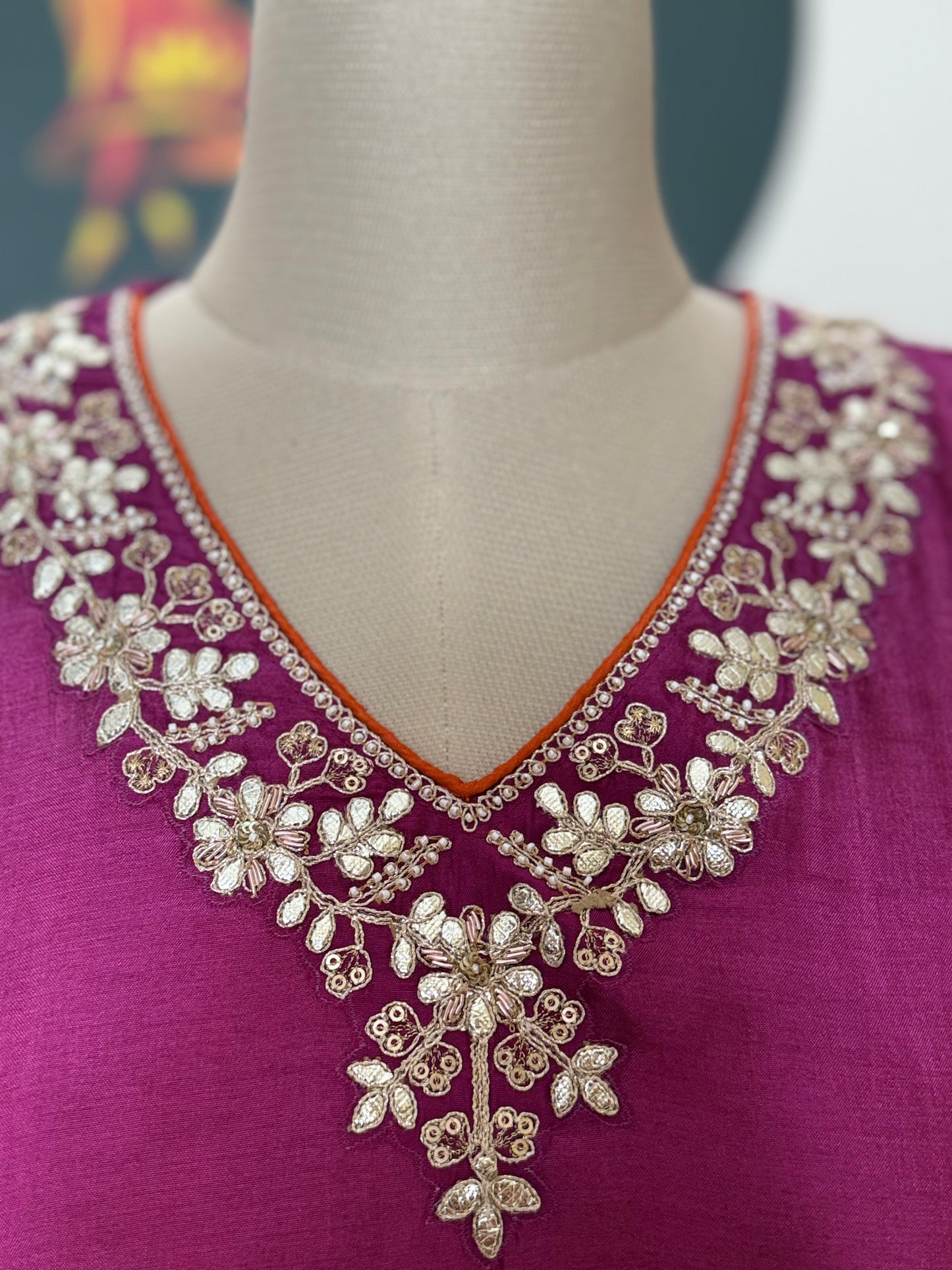 Silk Salwar Suit With Embroidery