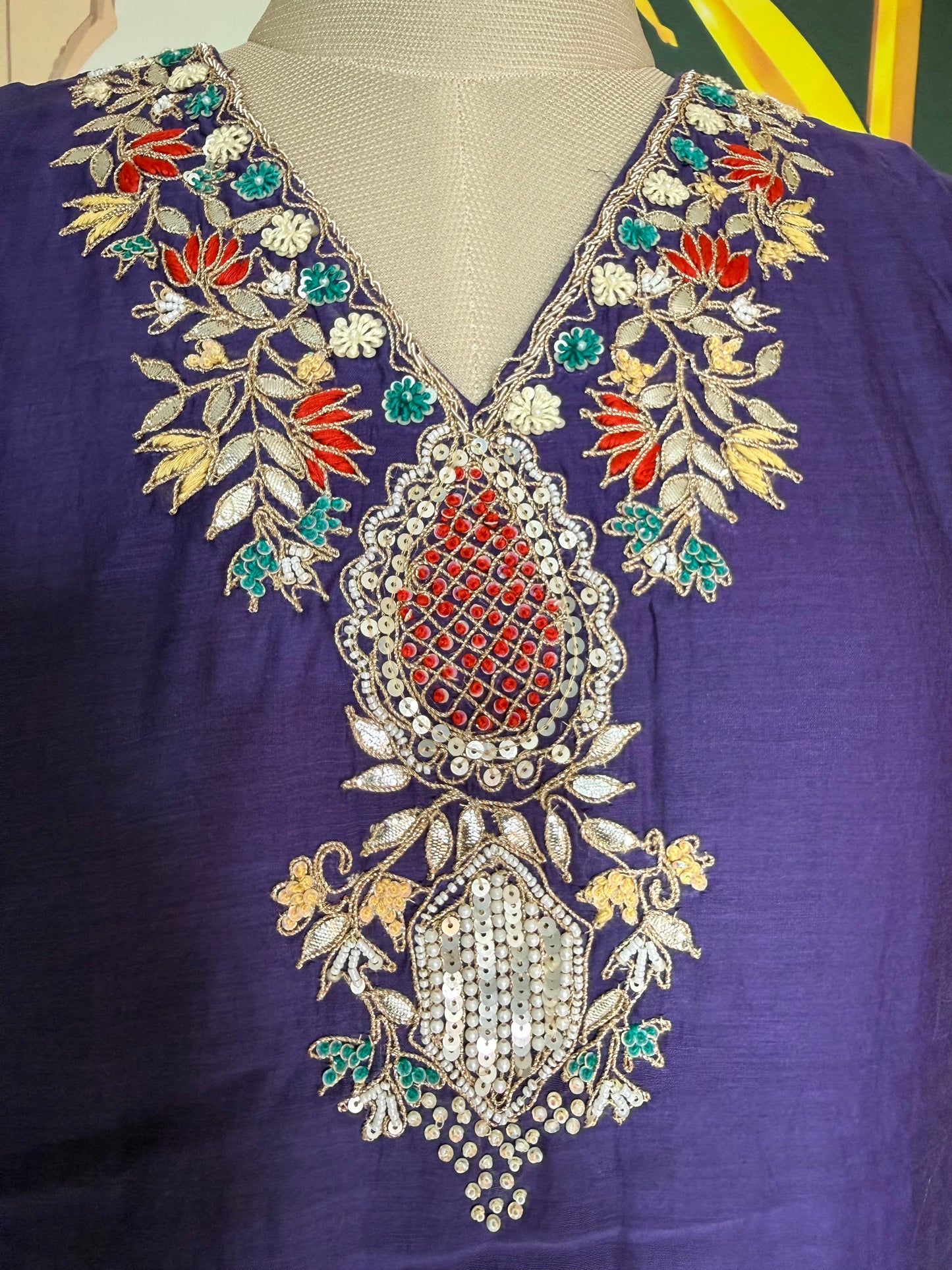 Mul Chanderi Hand & Gota Patti