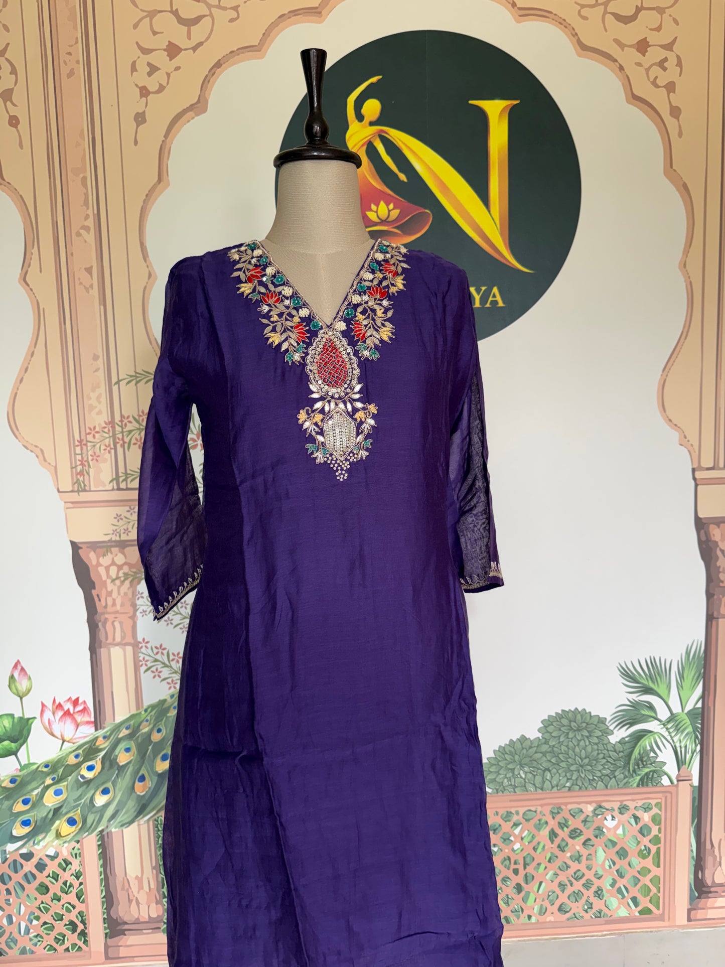Mul Chanderi Hand & Gota Patti