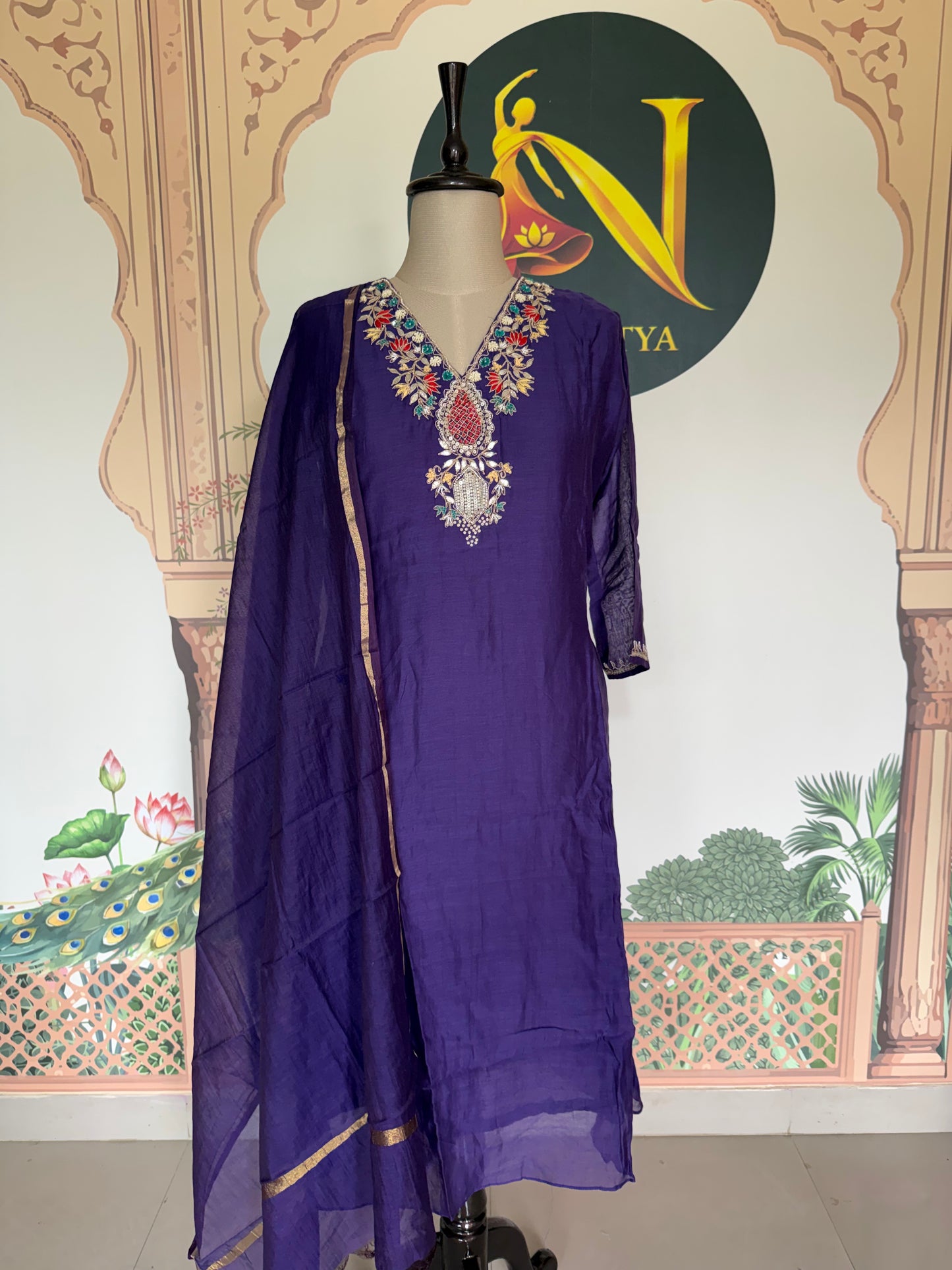 Mul Chanderi Hand & Gota Patti