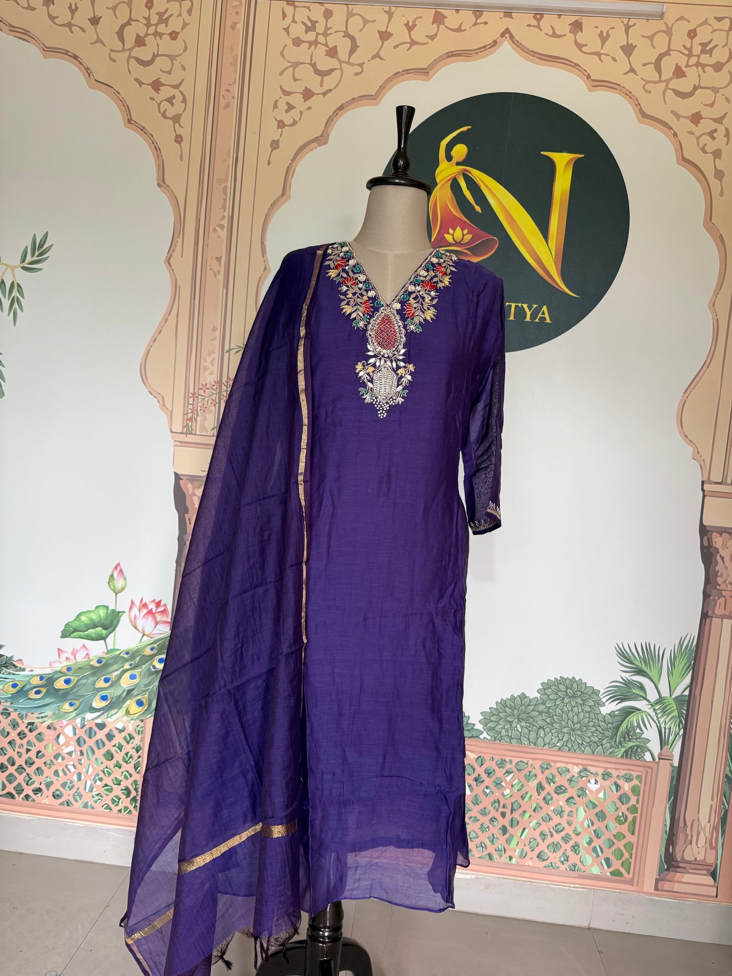 Mul Chanderi Hand & Gota Patti