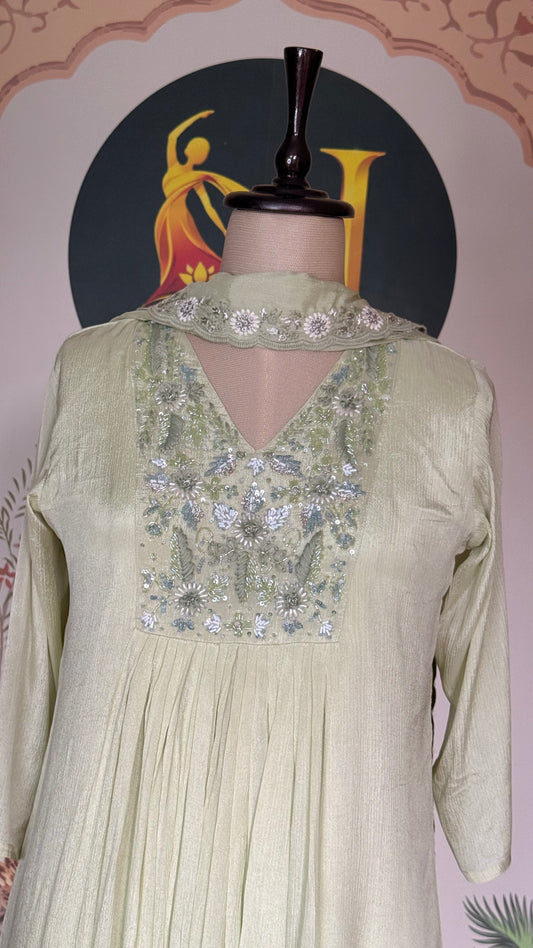 Pista Green Chinon Suit 3 - Piece